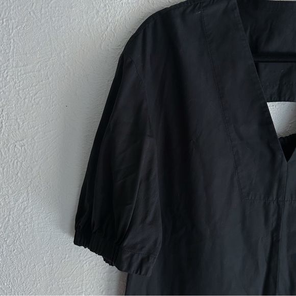 Sweaty Betty Loren Poplin Midi Dress Back Cutout Black Sz 6 - Picture 4 of 6